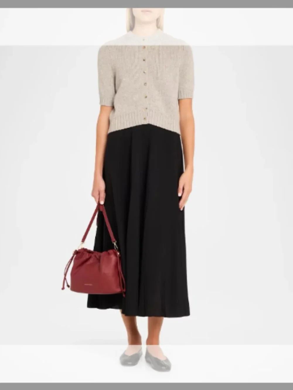 Strathberry NWT Charlotte Midi Nappa Leather Drawstring Bag(ORIG. $595) OXBLOOD